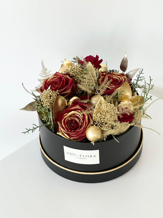 Golden&Red Christmas Flower Box