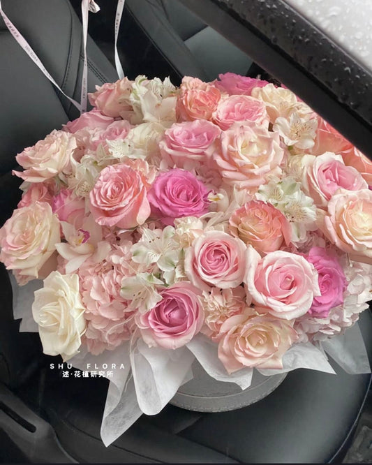 Pinkish Mixed Flower Hug Flower Box