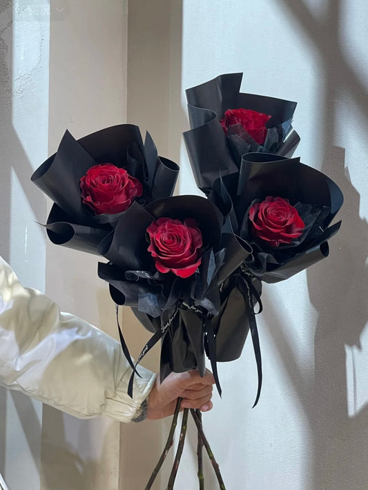 Single Rose Fancy Wrapped Bouquet