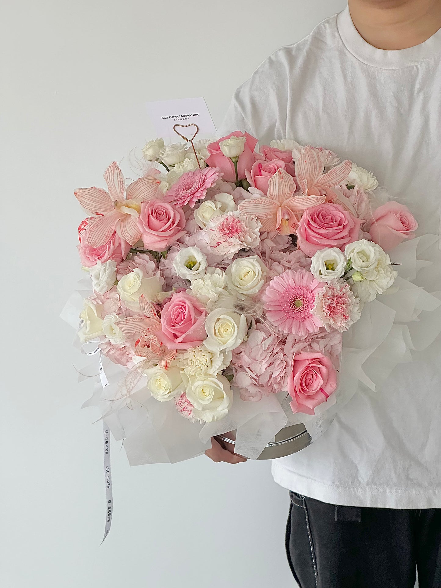 Pinkish Mixed Flower Hug Flower Box