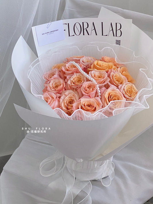 Apricot Colour Roses Bouquet