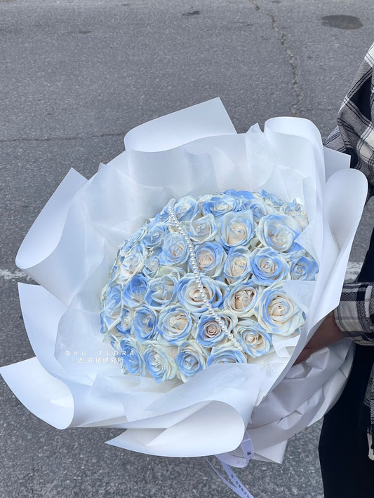 Ice Blue Roses Bouquet