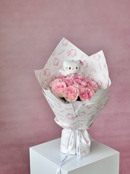 Pink Roses with Kitty