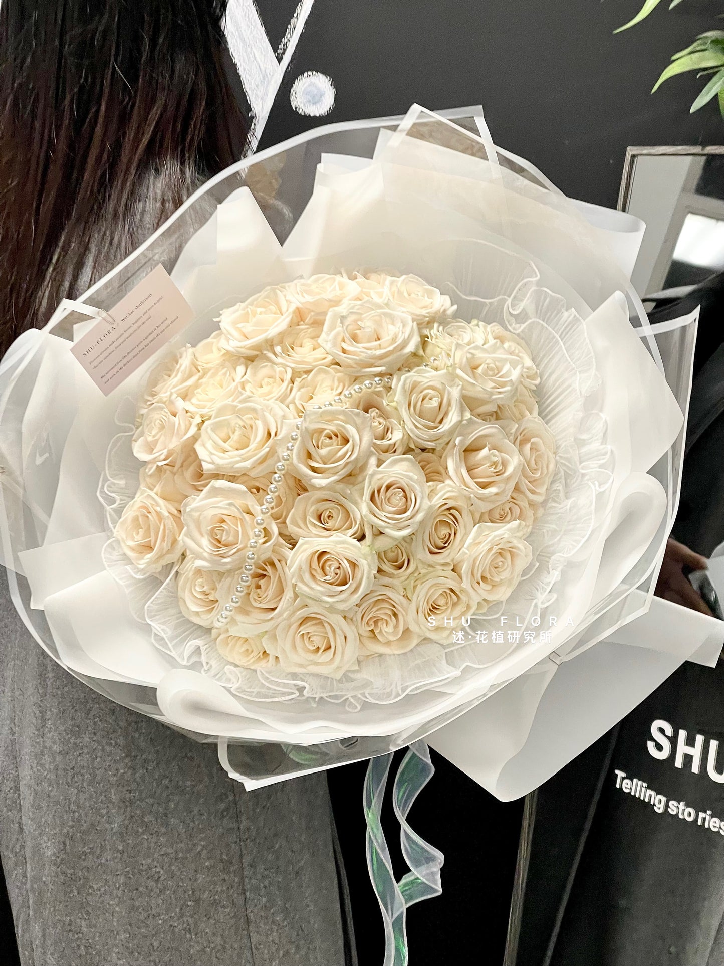 Luxury Round White Rose Bouquet