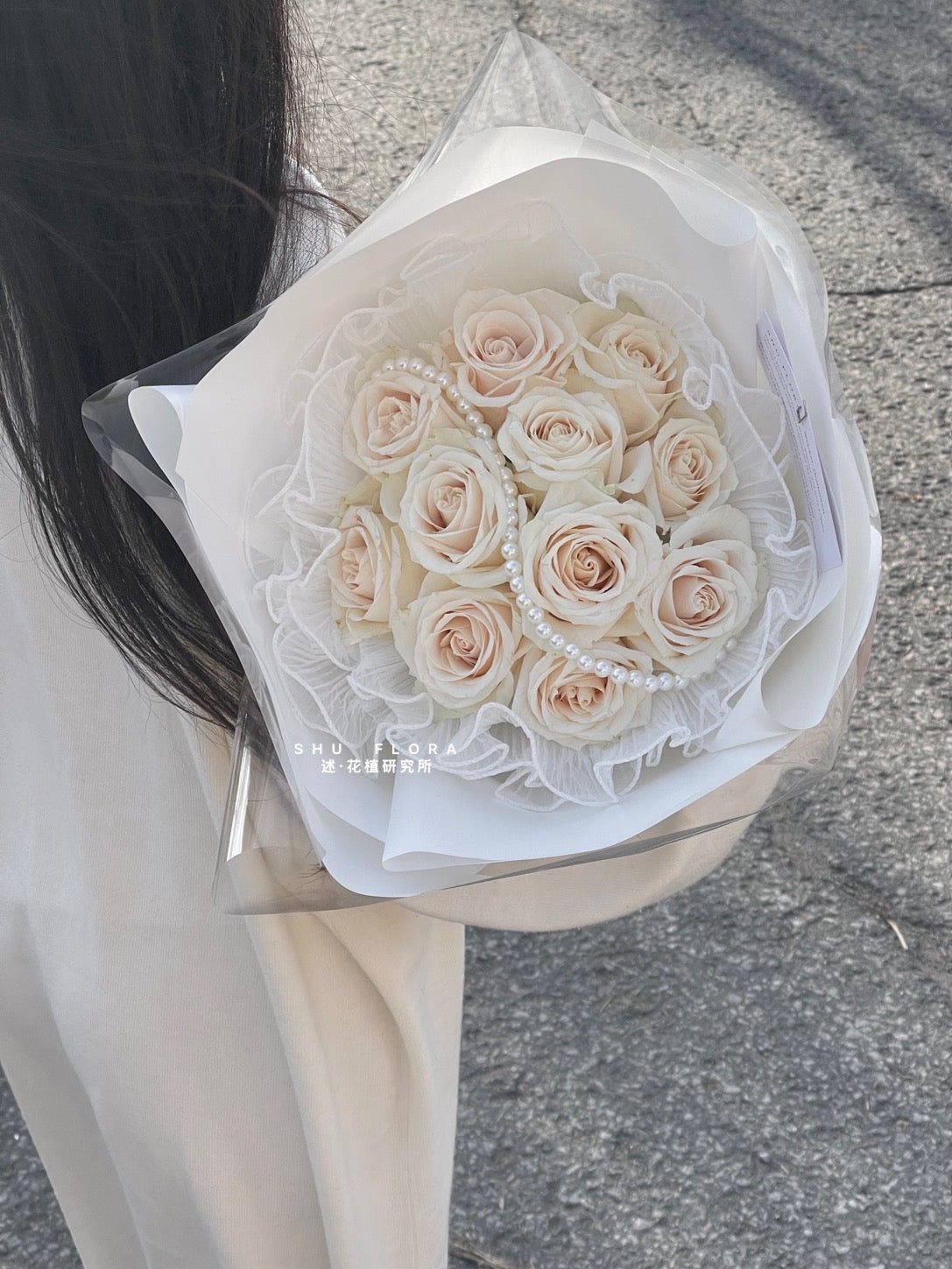 Luxury Round White Rose Bouquet