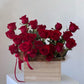 Red Roses in Wood Box