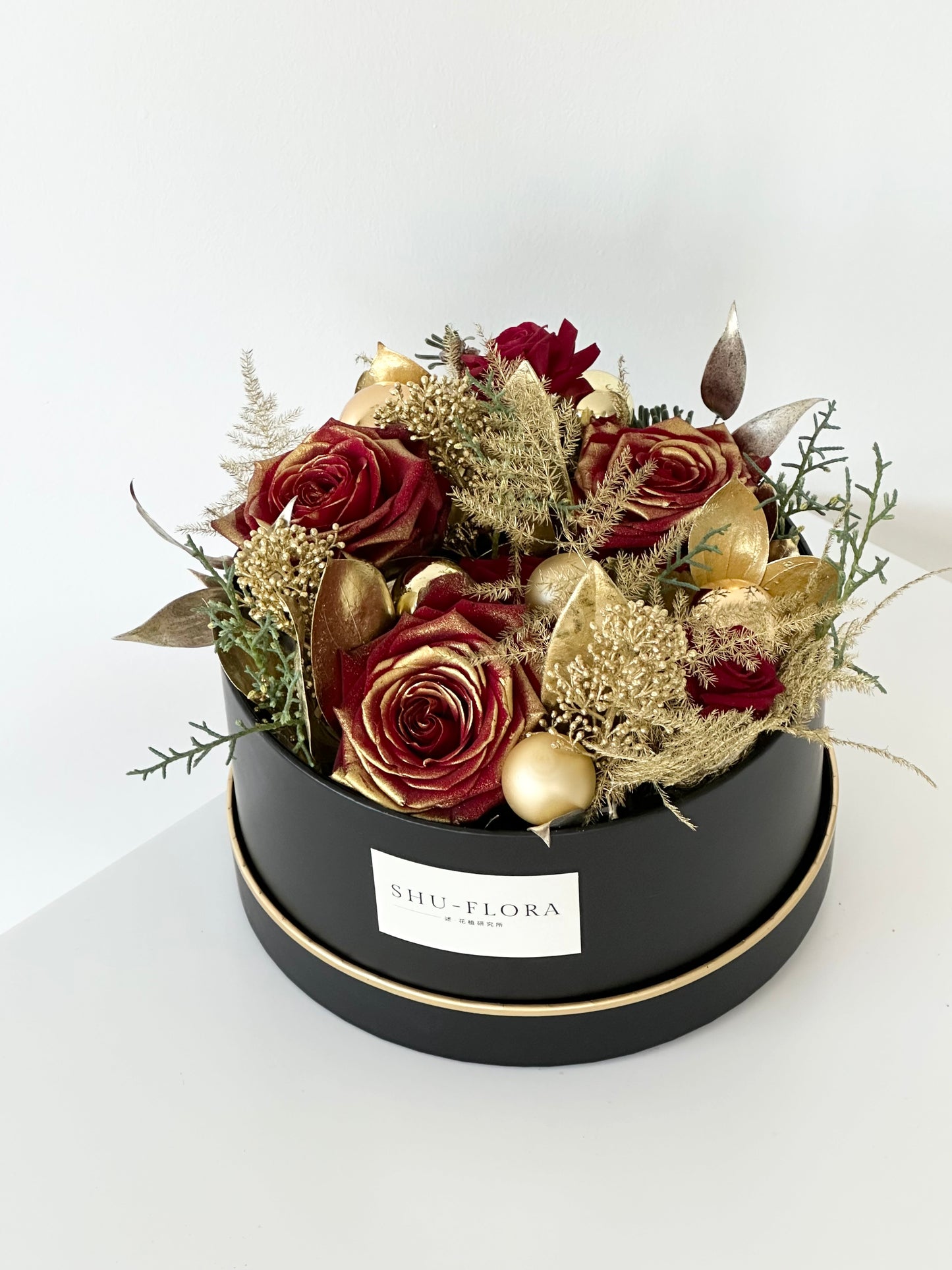 Golden&Red Christmas Flower Box
