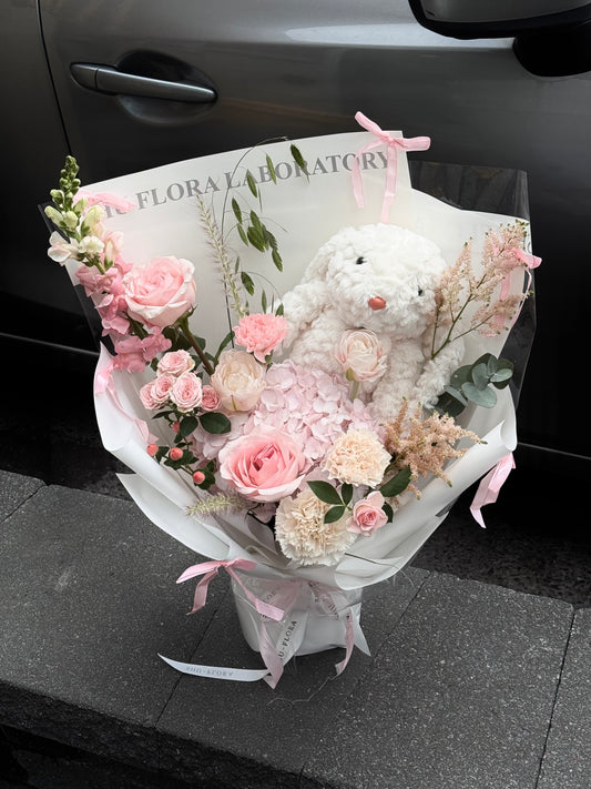 Blush & Bow Mixed flower Bouquet