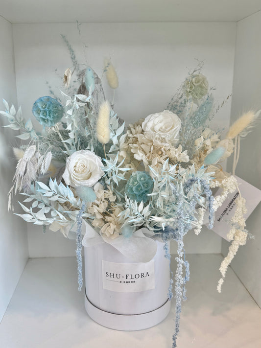 Blue Preserved Flower Box