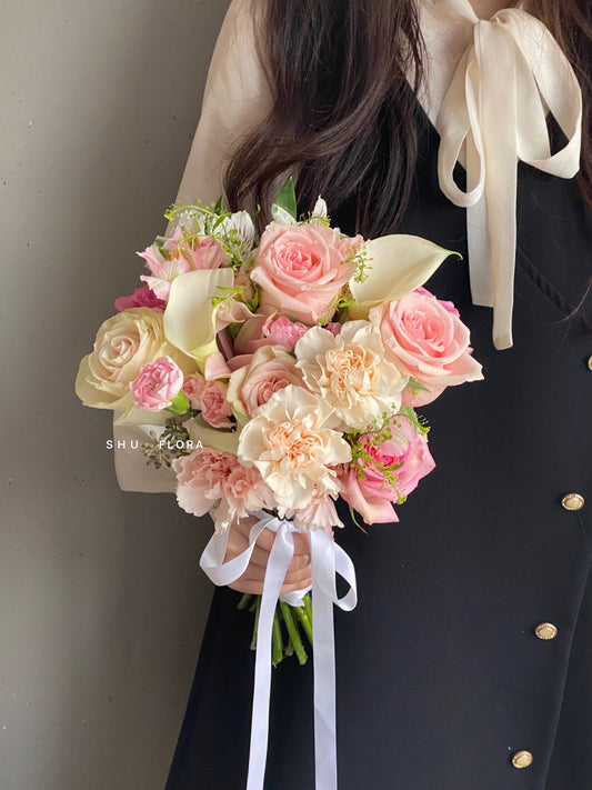 Pinkish Hand Tied Bridal Bouquet