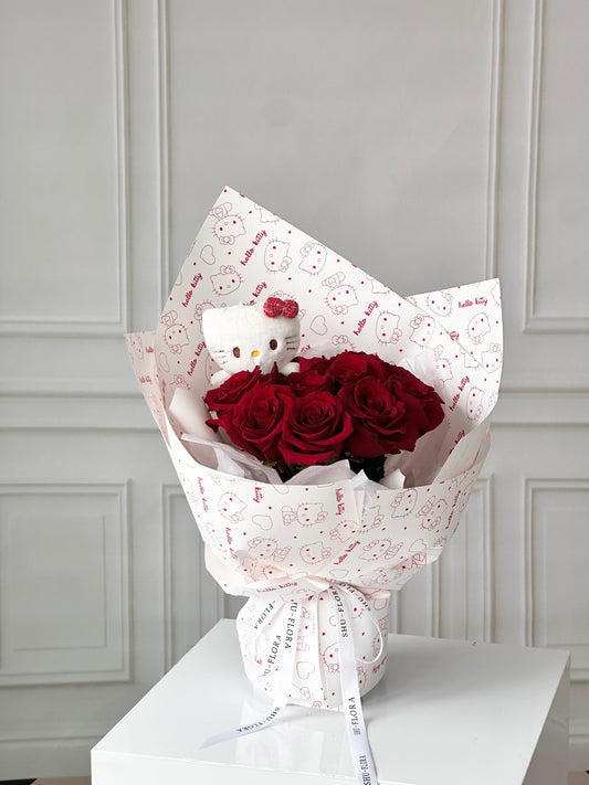Red Roses with Kitty