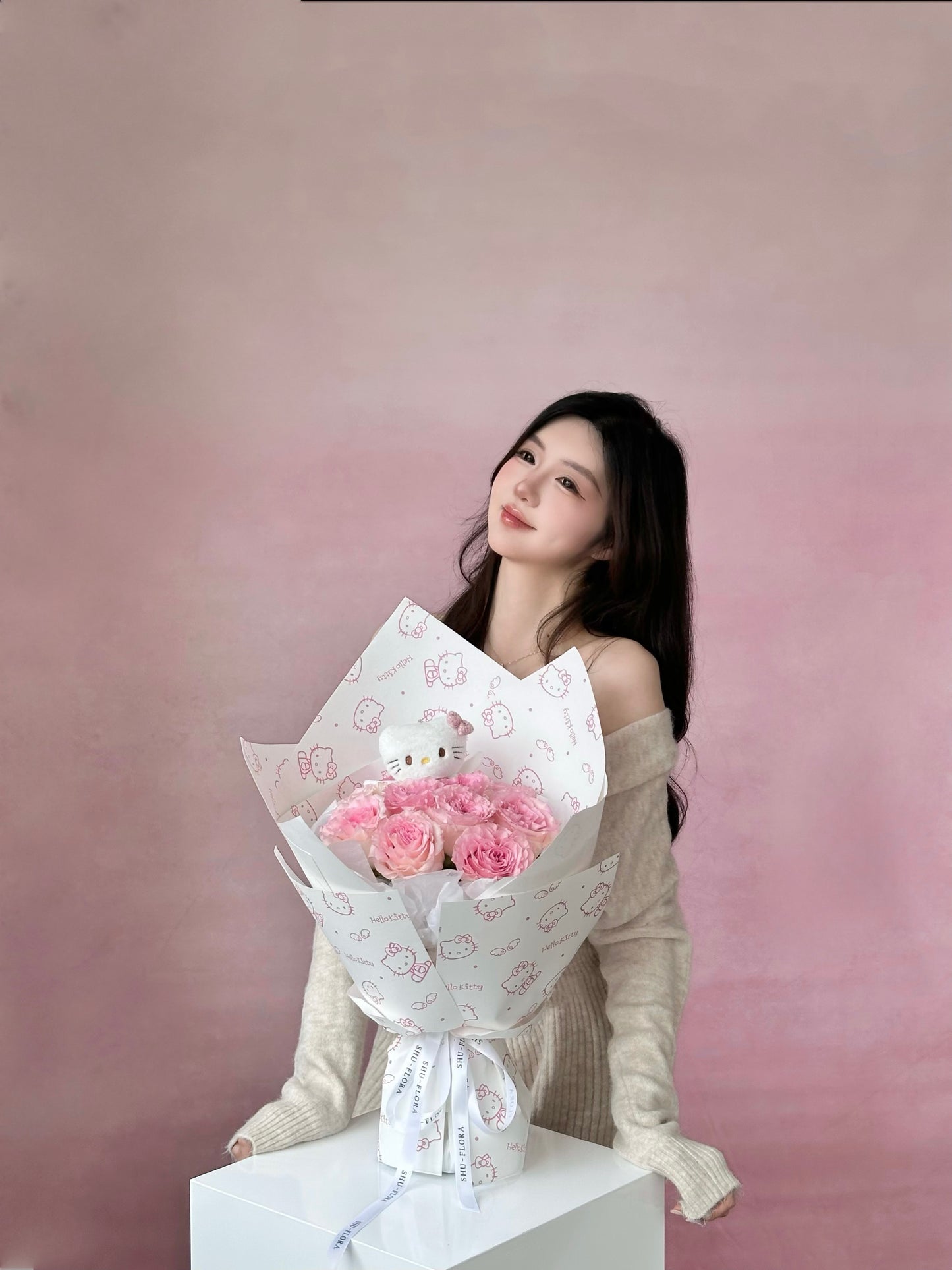 Pink Roses with Kitty