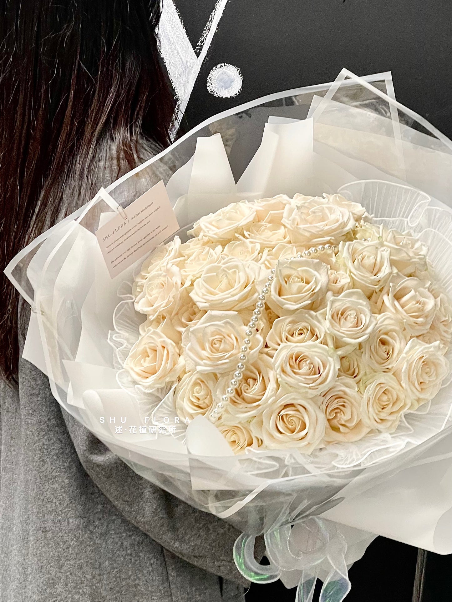 Luxury Round White Rose Bouquet